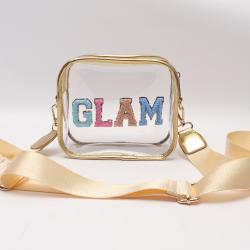 Keymay RTS Stock Custom logo 9 Color Clear Transparent PVC Messenger Bag Crossbody Shoulder Bag Shoulder Bag Women Clear Purses