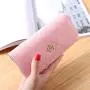 2024 new PU women's wallet long tri-fold Korean style clutch bag buckle diamond crown multi card bag women purses