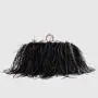 2024 New Arrivals Fashion Ladies Ostrich Feather Furry Purse Soft Plush Bag Diamond Ring Womens Clutches sac main femm sac