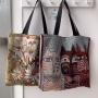 Large Capacity Cartoon Printed Canvas Mommy Tote Bag Cute Shoulder Student Bag Portable Design
