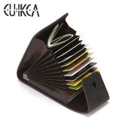 CUIKCA New Fashion Unisex Business Credit Card Holders PU Leather Buckle Purse Wallet Organ Type Credit ID Bank Card Cases