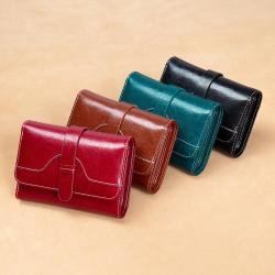 Short Women's Wallet Female Purses Vintage Card Holder Red Wallets Genuine Leather Clutch Money Bag Pu Leather Wallet carteras para mujer