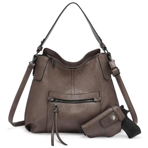 LOVEVOOK 2022 Vegan Faux Leather women Crossbody Shoulder bags large casual tote concealed carry gun holster purses and handbags