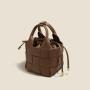 2024 New Designer Weave Bucket Hand Bag Women Cowhide Leather Shoulder Bag Retro Style Ladies Handbags Crossbody 2 in 1 Sets