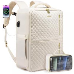LOVEVOOK Waterproof Luggage Suitcase with Toiletry Bag 40L TSA-Approved Expandable 17 inch Laptop Backpack USB Travel Backpack