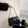 Ins Popular Fashion Small Bag Female Personality Patent Leather Crocodile Print Acrylic Chain One Shoulder Underarm Bag Tide
