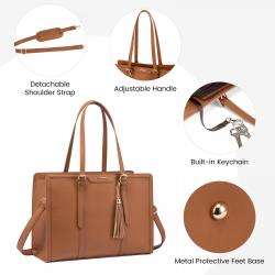 LOVEVOOK 2pcs/set Large fashion PU Laptop bag Computer School Stylish Tote Bag Shoulder Crossbody Messenger Bag for Women