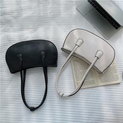 Korean fashion ladies elegant temperament handbags pure color simple PU shoulder bag irregular retro popular underarm bag