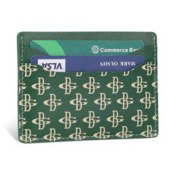 Customized Pattern Logo Pu Leather Credit Name Business Card holder Wallet Premium RFID Blocking