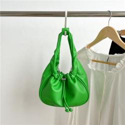 Soft PU Leather Ruched Fashion Designer Hobo Handbags Famous Brands Clutch Hand Bag Custom Long Chain Crossbody Bag