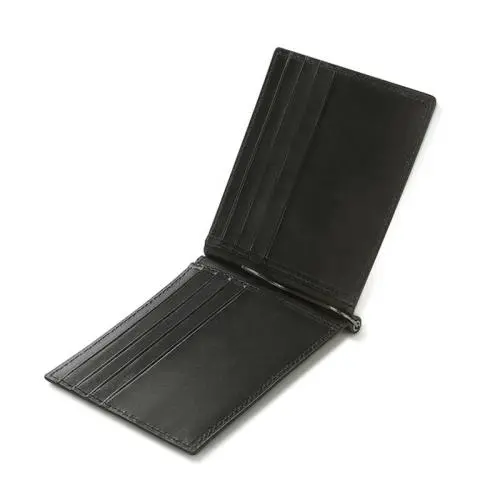 Men slim purse rfid blocking real leather card holder wallet for men minimalist design