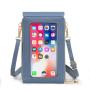 New Women's Retro Style PU Leather Mobile Phone Wallet Single Strap Solid Color Fashionable Single Handle Shoulder Bag