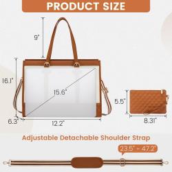 LOVEVOOK 15.6 inch Laptop Tote Bag with Clutch Purses Lady Office Business Briefcase Large Capacity Laptop Handbags for Women