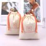 Recyclable Screen Printing Eco-friendly Cotton Linen Dust Bag For Handbag Hat Customized Drawstring Muslin Clothes Shoe Pouch