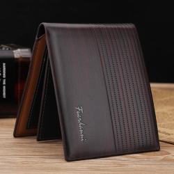 OEM001New Fashion Best Selling PU Leather Short Simple Men Wallet Waterproof Retro Men Purse Business ID & Credit Card Holders