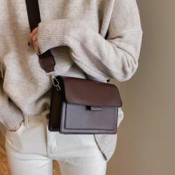 Custom Small Shoulder Solid Color PU Messenger Square Womens Crossbody Bag