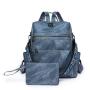 Vintage Casual Backpack Bags Set Leather Handbags for Women Big Handbags Ladies Large Capacity Travel Shoulder Bags With Strap