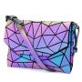 Lovevook fashion famous designer geometric luminous pu leather handbags for women ladies crossbody purses bags