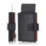 Custom Card Case Large Capacity Wallet Leather  Aluminum Pop-Up Wallet Spacious With Id Window Card Holder