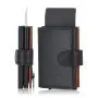 Custom Card Case Large Capacity Wallet Leather  Aluminum Pop-Up Wallet Spacious With Id Window Card Holder