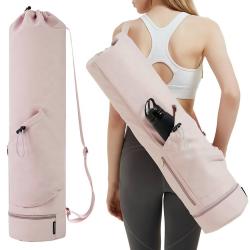 Sportsnew Yoga Mat Bag With Water Bottle Pocket And Bottom Wet Pocket Exercise Yoga Mat Carrier Multi-Functional Storage Bag