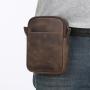 Customized Men's Genuine Leather Waist Bag Mad Horse Skin Shoulder Crossbody Bag Multi functional Outdoor Leather Phone Bag