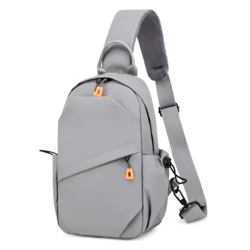 ZF091 New Chest Bag Men Fashion Casual Shoulder Messenger Bag Waterproof Oxford Backpack USB Interface