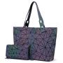 LOVEVOOK Brand  Reflection Purses shoulder bags wallet 3 pieces Set Ladies Geometric Luminous Bag geometric women Handbags