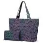 LOVEVOOK Brand  Reflection Purses shoulder bags wallet 3 pieces Set Ladies Geometric Luminous Bag geometric women Handbags