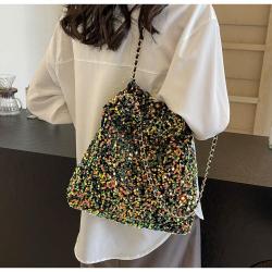 Summer handbag high capacity sequin fabric tote bag fashion bags for women shoulder bag