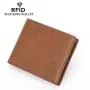 Wholesale Men's Leather Wallets Anti-Theft RFID Short Wallet Credit Card Holder Bag Cash Clip Slim Wallets For man