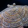 High Quality Metal Mesh Hollow-out diamond-encrusted Luxury Crystal evening banquet bag Diamond handbag women's stone clutch bag
