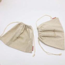 Eco-Friendly Jute Gift Drawstring Bag Custom Logo Printed Jute Linen Pouch Gift Coffee Shoe Dust Burlap Bag Recyclable