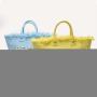 Keymay New Stock Canvas Cotton Tote Shopping Bag Waterproof Women Casual Yellow Handle Shoulder With Zipper Large Beach Bag