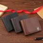 Men's short wallet, fashionable multi-card slot spliced leather, money clip for young horizontal money clip, trendy card holder