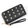 HR002 Woman Pu Leather Lovely Wallet Clip Fashion Versatile Handheld Zipper Billfold Flower Embroidery Pocketbook Card Positions