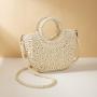 New straw woven bag diagonal beach bag shoulder bag