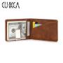 CUIKCA Mens Wallet Pu Leather Designer Wallets Famous Brands Card Holder Stainless Steel Money Clip