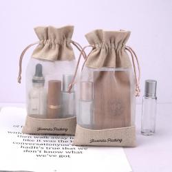 Eco-Friendly Burlap Drawstring Gift Bag Custom Logo Printed Organza Pouch For Wedding Party Favor