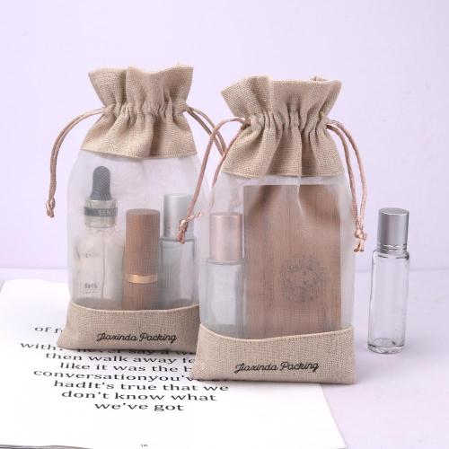 Eco-Friendly Burlap Drawstring Gift Bag Custom Logo Printed Organza Pouch For Wedding Party Favor