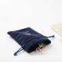 9x12 cm Custom Silver Logo Printed Velvet Gift Bag High Quality Blue Beige Black Velvet Jewelry Pouch