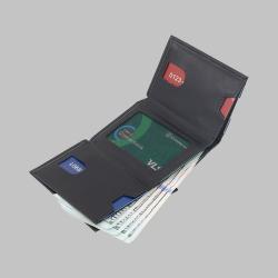 Minimalist Design Genuine Leather Wallet Card Holder RFID Slim Men Genuine Leather Trifold Wallet