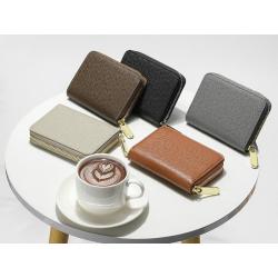 Minimalist Organ Wallet Leather Wallets For Men & Women Credit Card Holder Zipper Around Money Clip Business Travel Wallet