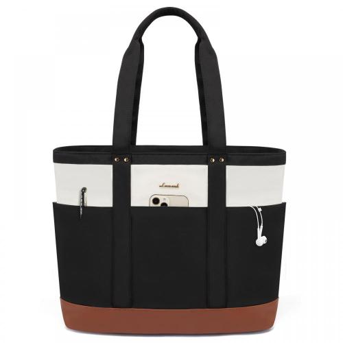 LOVEVOOK Lightweight fits 17 in Work Tote Bag Waterproof HandBag with Luggage Strap School Business Travel Laptop Bag for Women