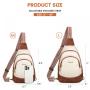 LOVEVOOK Custom Fashion Design Leather Sling Bag waterproof Shoulder Crossbody Bag with Embroidered Strap Chest Bag for Women