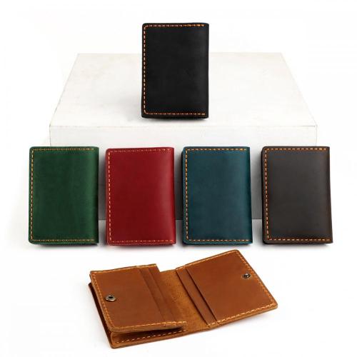 Retro style crazy horse pickup truck  cowhide unique handmade genuine leather case card holder