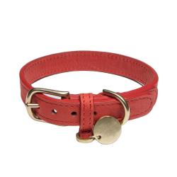 Brass Hardware Rust-Proof Leather Belt Adjustable Leather Belt Classic Pet Collar Leather
