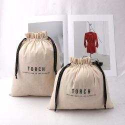 Eco Custom Logo Printing Large Cotton Coin Rice Tea Packing Dust Bag Soild Organic Muslin Cotton Drawstring Pouch