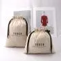 Eco Custom Logo Printing Large Cotton Coin Rice Tea Packing Dust Bag Soild Organic Muslin Cotton Drawstring Pouch