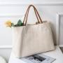 Korean Women 2024 New Canvas Single Shoulder Bag Large Capacity Shopping Bag Tote Bags
